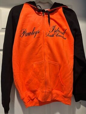 Kids Orange and Black Hooded Zip Jacket - Pawleys Island